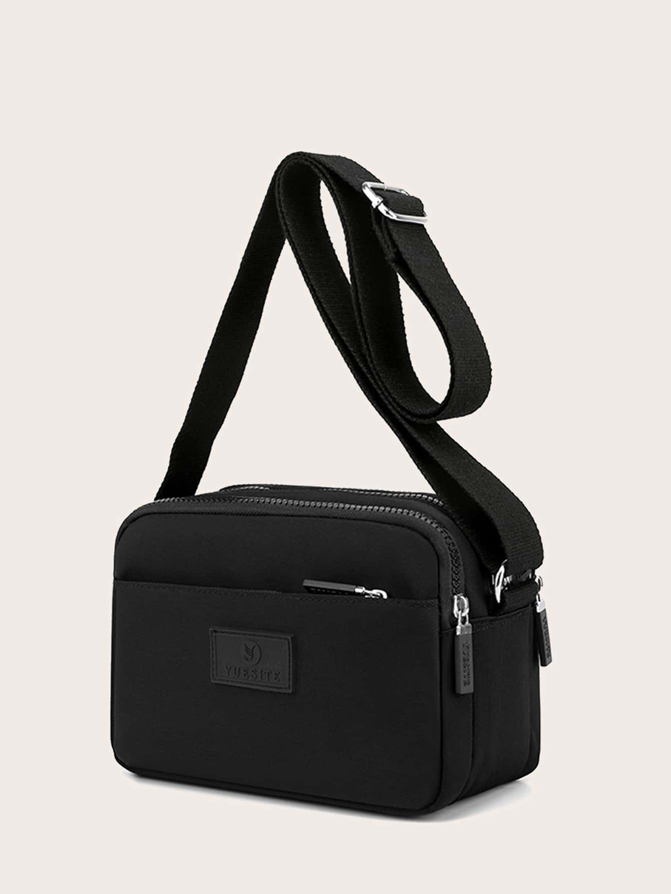 Bolso De Hombro Mensajero De Color Sólido De Moda Para Mujeres, Mini Bolso Cuadrado Con Múltiples Compartimentos Y Riñonera, Versátil Bolsa De Bandolera Retro Para Teléfono Celular Y Monedero, A Prueba De Agua, Satchel Para Exteriores