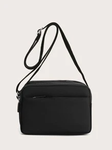 Bolso De Hombro Mensajero De Color Sólido De Moda Para Mujeres, Mini Bolso Cuadrado Con Múltiples Compartimentos Y Riñonera, Versátil Bolsa De Bandolera Retro Para Teléfono Celular Y Monedero, A Prueba De Agua, Satchel Para Exteriores