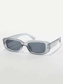 1/3 Pair Retro Rectangular Sunglasses For Women And Men, Plastic Fashion Classic Design Decorative Stylish Glasses Suitable For Elegant Attire, Travel, Sports Style, Driving, Holiday Outfits, Beach, Music Festivals, Outings, Summer Accessories, Vacation, Family Outings, Golf, Hiking, Street Style Accessories, Sports, Parties, Outdoor Activities, Street Style, Fishing, Outdoor Activities, Holidays, Vacation - Dark Grey - View 2