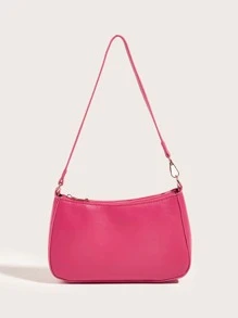Minimalist Hobo Bag - Hot Pink - View 2