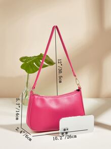 Minimalist Hobo Bag - Hot Pink - View 7