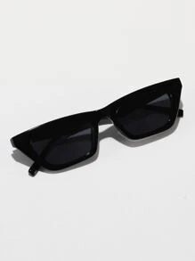 1 件塑料框白框灰色镜片时尚太阳镜，适合旅行、驾驶、海滩