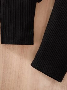 SHEIN 圣诞女婴格子印花撞色镶边瀑布领外套和上衣和裤子 - 彩色 - 查看 6