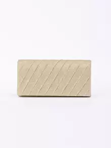 Glamorous, Elegant, Exquisite, Quiet Luxury Sequin, Stylish, Luxury, Shiny Mini Ruched Panel Flap Chain Glitter Square Bag, Perfect Bride Purse For Wedding, Prom & Party Events Evening Bag, Dinner Bag For Party Girl, Woman - Gold - View 2