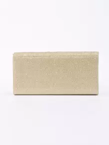 Glamorous, Elegant, Exquisite, Quiet Luxury Sequin, Stylish, Luxury, Shiny Mini Ruched Panel Flap Chain Glitter Square Bag, Perfect Bride Purse For Wedding, Prom & Party Events Evening Bag, Dinner Bag For Party Girl, Woman - Gold - View 3