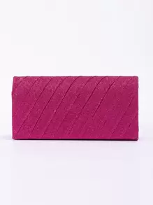 Quyến rũ, thanh lịch, tinh tế, yên tĩnh Sequin sang trọng, sành điệu, sang trọng, sáng bóng Mini màu hồng neon màu hồng ruched Panel Flap Chain Túi vuông lấp lánh, Ví cô dâu hoàn hảo cho đám cưới, túi dạ hội & sự kiện tiệc tùng, túi ăn tối cho cô gái dự tiệc, phụ nữ - Màu Hồng Tươi - Xem 2