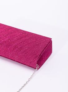 Quyến rũ, thanh lịch, tinh tế, yên tĩnh Sequin sang trọng, sành điệu, sang trọng, sáng bóng Mini màu hồng neon màu hồng ruched Panel Flap Chain Túi vuông lấp lánh, Ví cô dâu hoàn hảo cho đám cưới, túi dạ hội & sự kiện tiệc tùng, túi ăn tối cho cô gái dự tiệc, phụ nữ - Màu Hồng Tươi - Xem 6