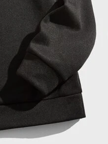 Manfinity VCAY 男士熊和字母圖案連帽衫 - 黑色 - 查看 3