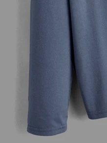 SHEIN Boys Letter Graphic Two Tone Tee - Dusty Blue - View 4