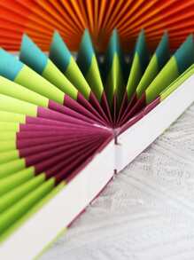 6pcs Color Block Hanging Paper Fan - Multicolor - View 4