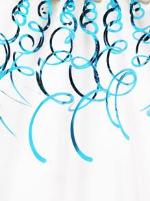 6pcs Solid Hanging Swirl Decoration,Christmas - Teal Blue - View 5