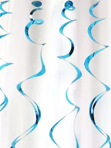 6pcs Solid Hanging Swirl Decoration,Christmas - Teal Blue - View 6