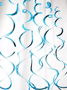 6pcs Solid Hanging Swirl Decoration,Christmas - Teal Blue - View 7