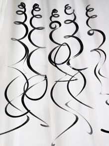 6pcs Solid Hanging Swirl Decoration,Christmas - Black - View 6