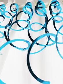 6pcs Solid Hanging Swirl Decoration,Christmas - Teal Blue - View 8