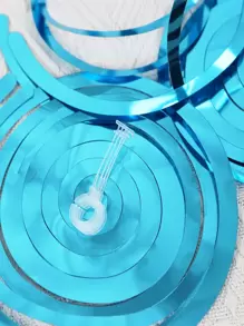 6pcs Solid Hanging Swirl Decoration,Christmas - Teal Blue - View 9