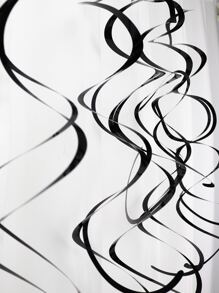 6pcs Solid Hanging Swirl Decoration,Christmas - Black - View 10