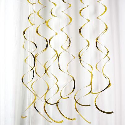 Set de 6 piezas/12 piezas (azul marino + plateado) de adornos espirales de PVC con doble cola dorada, accesorios colgantes para decoración de globos para fiesta de cumpleaños, decoración de bodas para agregar ambiente, cintas