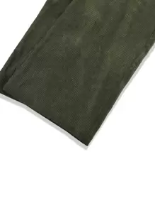 Manfinity Hypemode 男士腰部抽繩燈芯絨長褲 - 軍綠色 - 查看 6