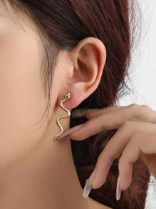 2 对合金蛇形耳钉套装，适合日常佩戴 - 彩色 - 查看 4