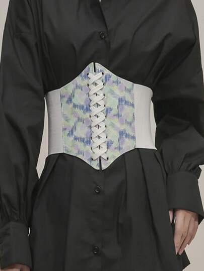 Tie Dye Lace-up Corset Belt