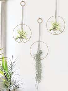 1pc Circle Decor Hanging Flowerpot - Beige - View 2