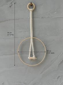 1pc Circle Decor Hanging Flowerpot - Beige - View 4