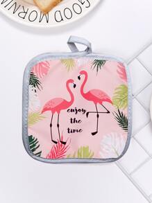 2入組火烈鳥圖案隔熱手套和隔熱墊套裝 - 彩色 - 查看 4