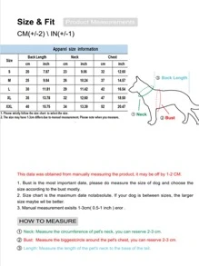 1pc Letter Graphic Pet Jumpsuit - Blue - View 3