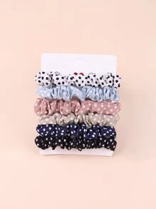 6 cái Bé Gái Mới Biết Đi Polka Chấm Scrunchie - Nhiều màu - Xem 1