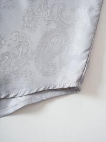 NITAGUT Men Button Placket Paisley Print Shirt - Light Grey - View 4