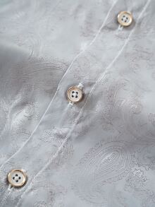 NITAGUT Men Button Placket Paisley Print Shirt - Light Grey - View 6