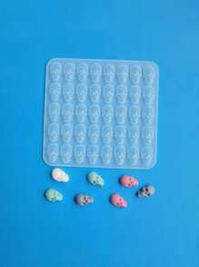 件 40 腔矽膠骷髏形狀模具，用於製作糖果、軟糖、冰塊，非常適合萬聖節、亡靈節、DIY、酒吧派對裝飾