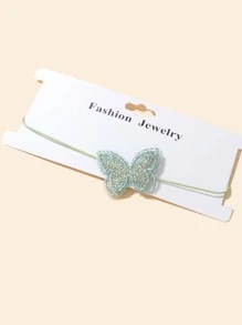 蝴蝶裝飾頸鏈 - 綠色 - 查看 3