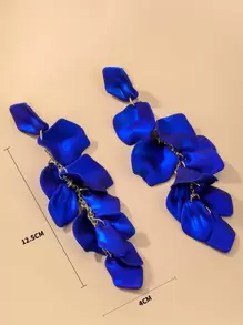 Andkiss Tiered Petal Earrings - Royal Blue - View 3