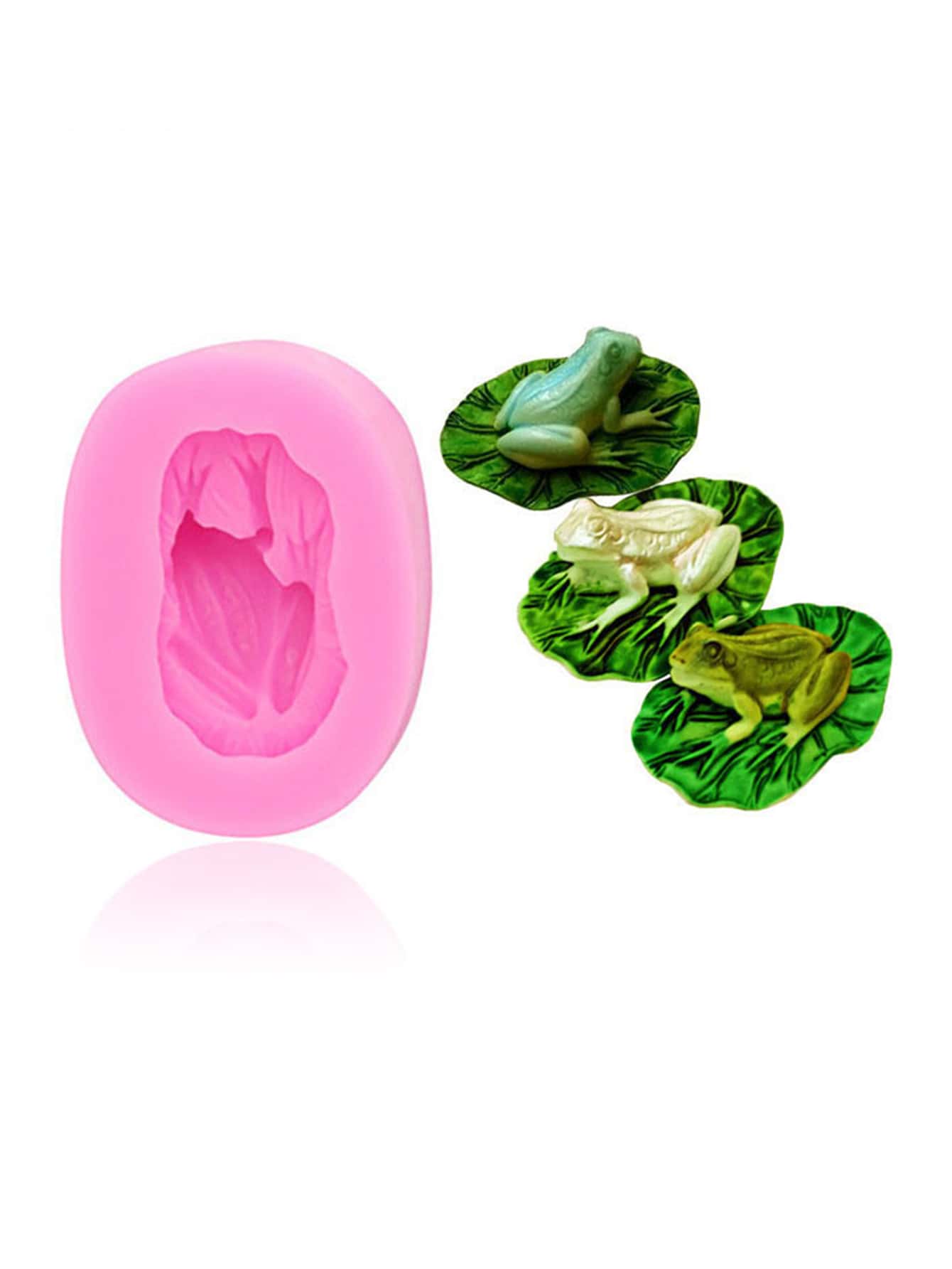 2pcs Frog Shaped DIY Silicone Mold - Pink - View 1