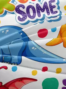 Cartoon Dinosaur Print Duvet Cover Set Without Filler - Multicolor - View 4