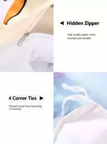 Cartoon Dinosaur Print Duvet Cover Set Without Filler - Multicolor - View 5