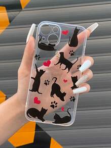 Funda de celular transparente gato de dibujos animados - Multicolor - Ver 2