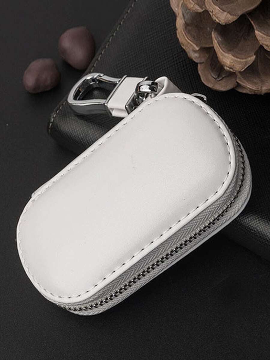 Mini Business Key Holder, Waterproof PU Leather Zipper Key Pouch, Lightweight & Minimalist Key Bag For Daily Use, Gift For Father & Men - View 1