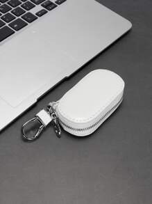 Mini Business Key Holder, Waterproof PU Leather Zipper Key Pouch, Lightweight & Minimalist Key Bag For Daily Use, Gift For Father & Men - View 4