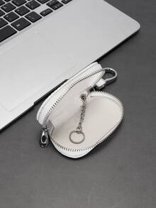Mini Business Key Holder, Waterproof PU Leather Zipper Key Pouch, Lightweight & Minimalist Key Bag For Daily Use, Gift For Father & Men - View 6