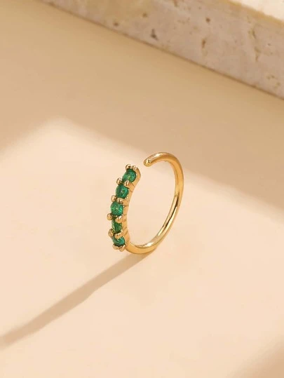 Cubic Zirconia Decor Nose Ring Copper Popular Piercing Body Jewelry Gift For Women & Men