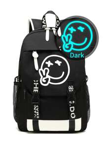 Luminous Backpack Men, Large Capacity Travel Rucksack, Daily Casual Backpack, Great (Printed Webbing Is Random) For Men Student Winter Gifts Multi-Functional Outdoor Men's Backpack Vacation Chest Bag For Men Side Bags For Men Satchel Bag Hobo Bag Hip Bag Gifts For Men Valentine Day Black Bag Travel Essentials Holiday Essentials School Bag Camping Travel Bag Stickers Summer Back To School Valentine Gifts For Men Laptop Case The Sporty Life Bag Pack Backpacks Travel Must Haves Large Bag Spring, School Supplies, School Backpack, School Bag, Backpack For School, Back To School Backpack, School Bookbag, Big Backpack, Backpack School, Back To School Bags, Waterproof, Laptop Compartment, Lightweight, Portable, Classic Casual, Cute, Boys And Men, Perfect For Back To School, First Day Of School, Elementary School