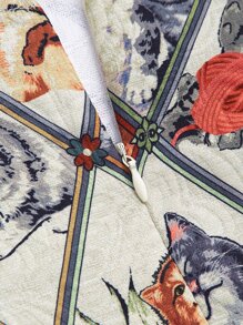 SHEIN MOD Patchwork Print Cami Dress - Multicolor - View 6