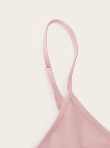 SHEIN Unity Vestido de tirantes unicolor - Rosa Pálido - Ver 3