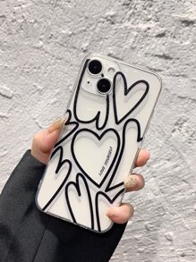 愛心圖案透明手機殼