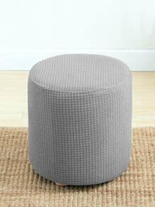1 Pc Small Size Elastic Water Resistant Round Pouf/Ottoman Cover, For Living Room & Dining Room