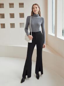 MOTF PREMIUM 100% CASHMERE SEAM DESIGN JUMPER - Grey - View 4