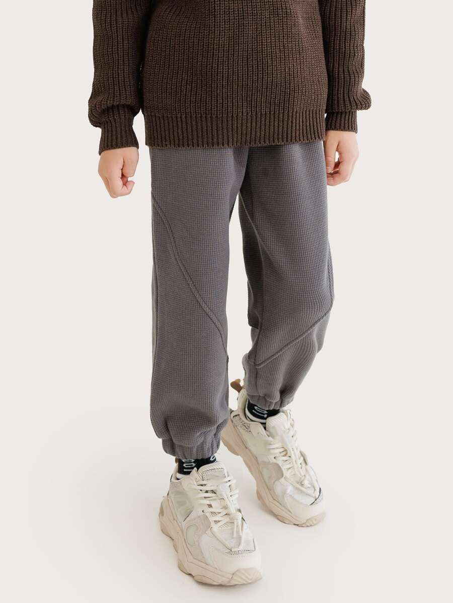 Niños Pantalones deportivos unicolor - Gris Oscuro - Ver 1